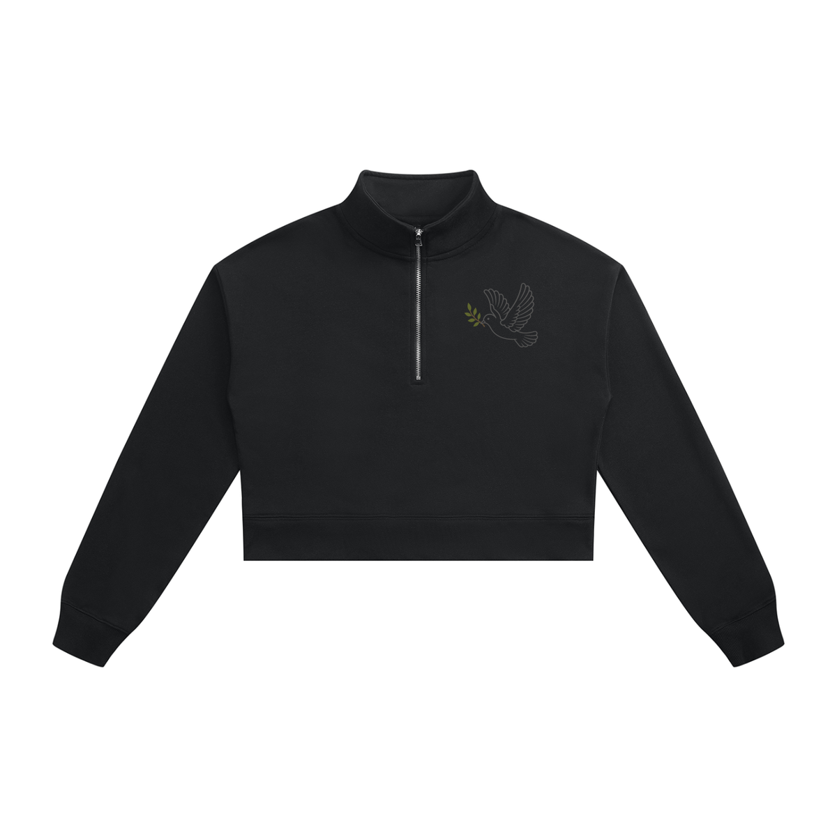 The Promise Essential Cropped Quarter-Zip Sweatshirt