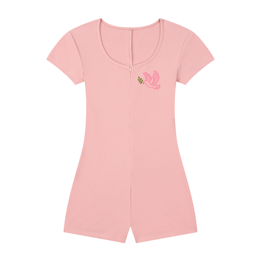 The Promise Dove Ribbed Romper
